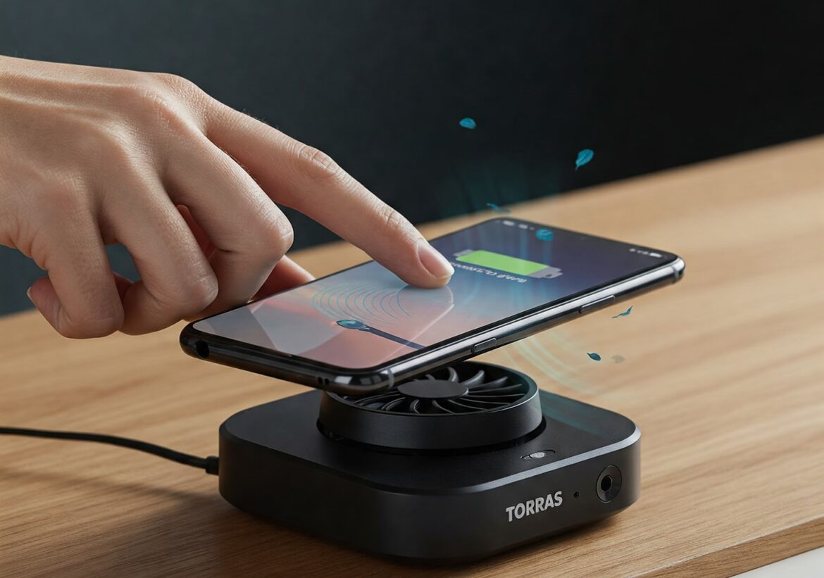 سعر الشاحن اللاسلكي Torras PowerCircle Qi2 بمروحة للتبريد