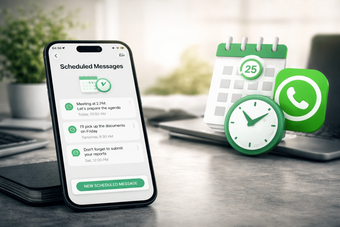 طريقة جدولة الرسائل في واتساب 2026 خطوة بخطوة (ميزة جديدة)