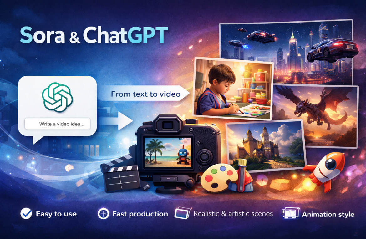 كيفية إنشاء فيديوهات احترافية باستخدام Sora داخل ChatGPT مجاناً؟