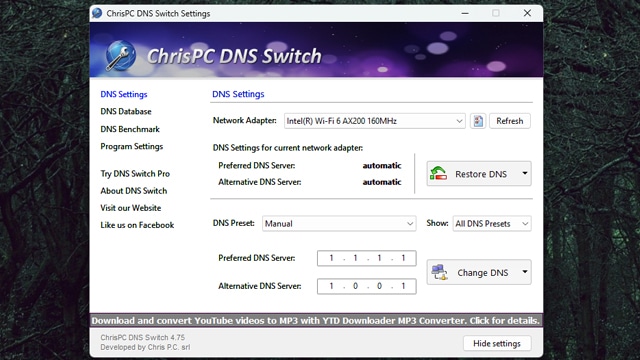 أفضل البرامج للتعديل على خوادم DNS في الكمبيوتر